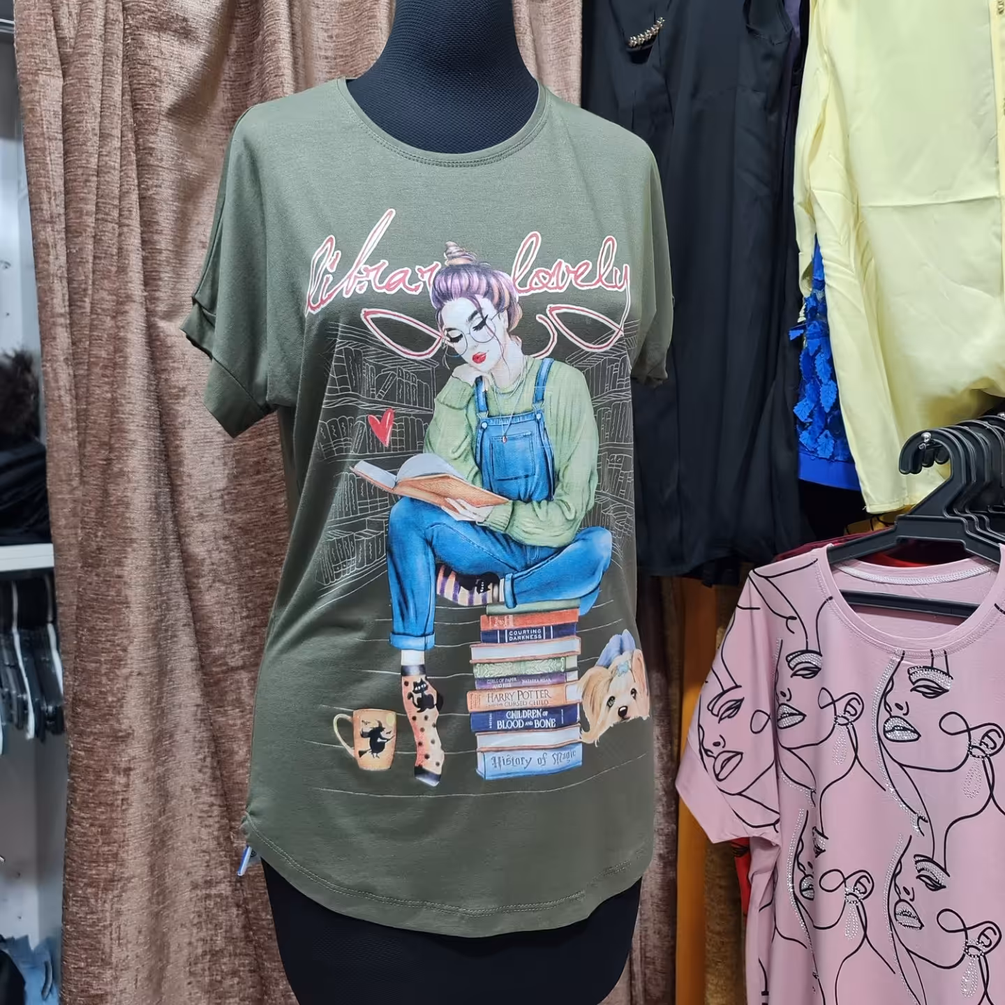 تی شرت یقه گرد نخی