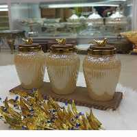 بانکه استند چوبی گنجشکی شیشه مات 