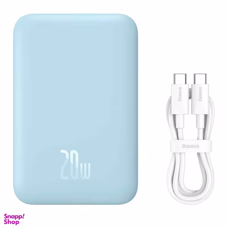 پاوربانک مگ سیف باسئوس مدل Magnetic Wireless 20W ظرفیت 6000 میلی آمپر ساعت