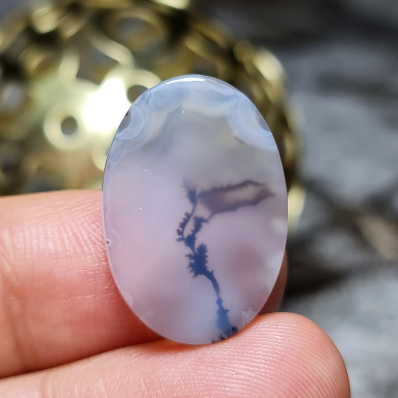 نگین فوق العاده زیبای سنگ صد درصد طبیعی عقیق شجر معدنی اصل قائن
کد 24871
