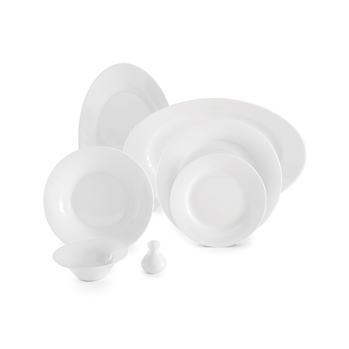 سرویس چینی زرین طرح سفید 35 پارچه