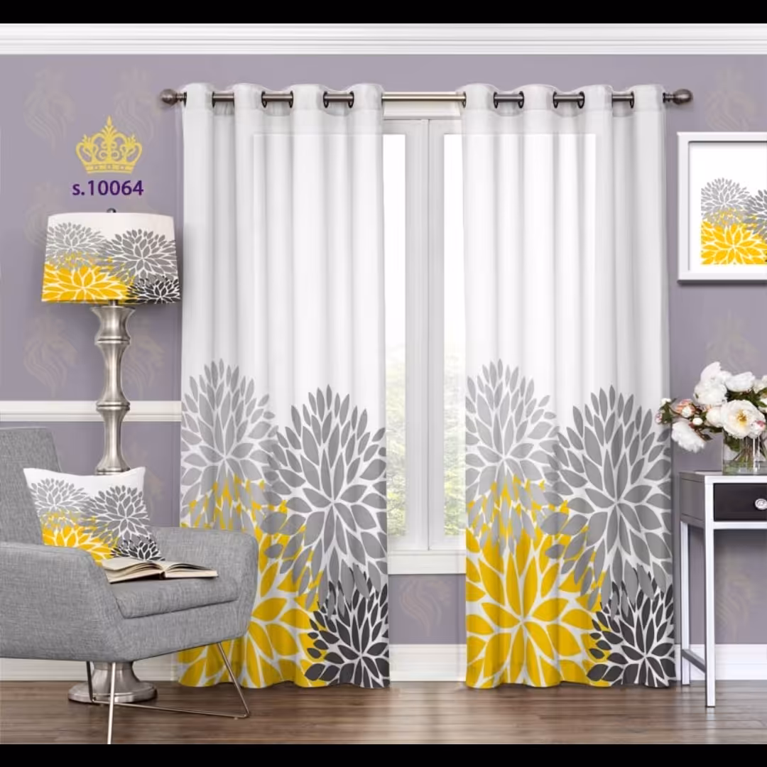 پرده پذیرایی دو قواره طرح فانتزی کد S10064