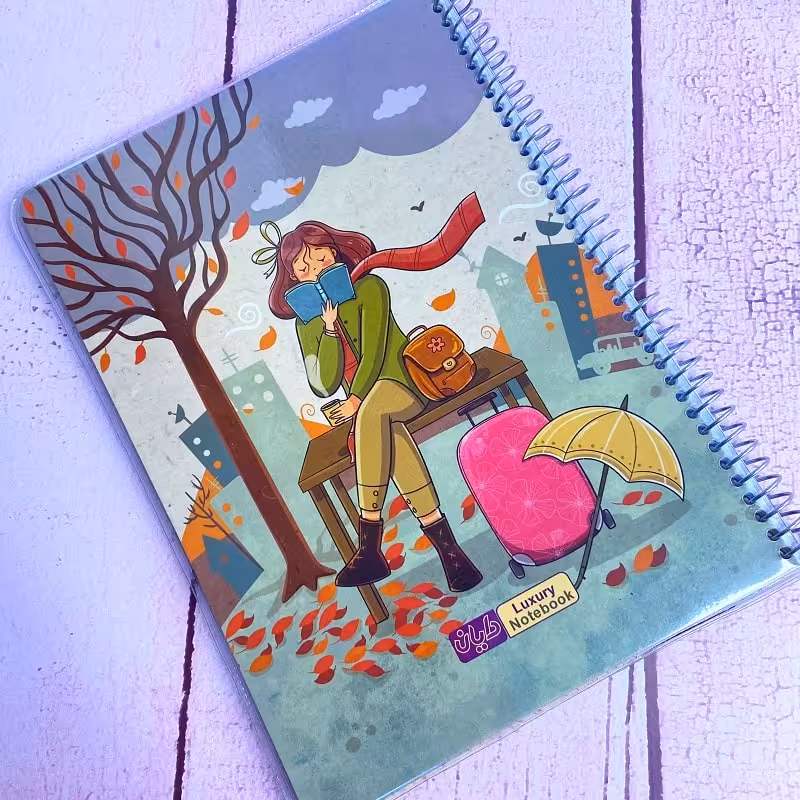 دفتر مشق مجلد حاشیه دار سیمی کد 15 | 50 برگ برند دایان سری آلیس