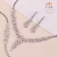 سرویس نقره زنانه مدل امرالدکات قالب جواهر تایلندی کد 38042