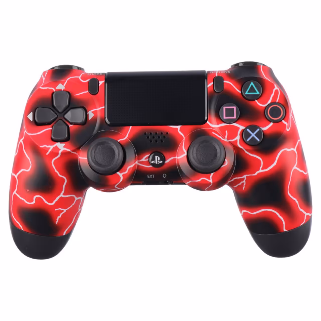 دسته بازی بی سیم سونی Dualshock 4 High Copy درجه یک طرح Red thunder مناسب برای PS4