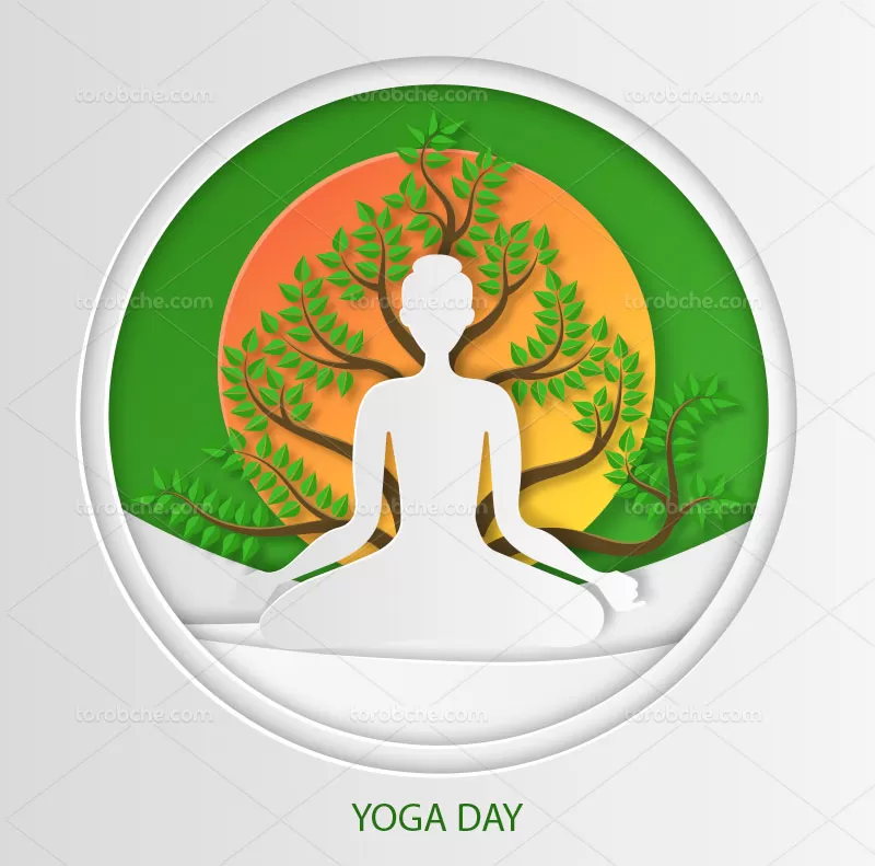وکتور روز جهانی یوگا | گرافیک با طعم تربچه