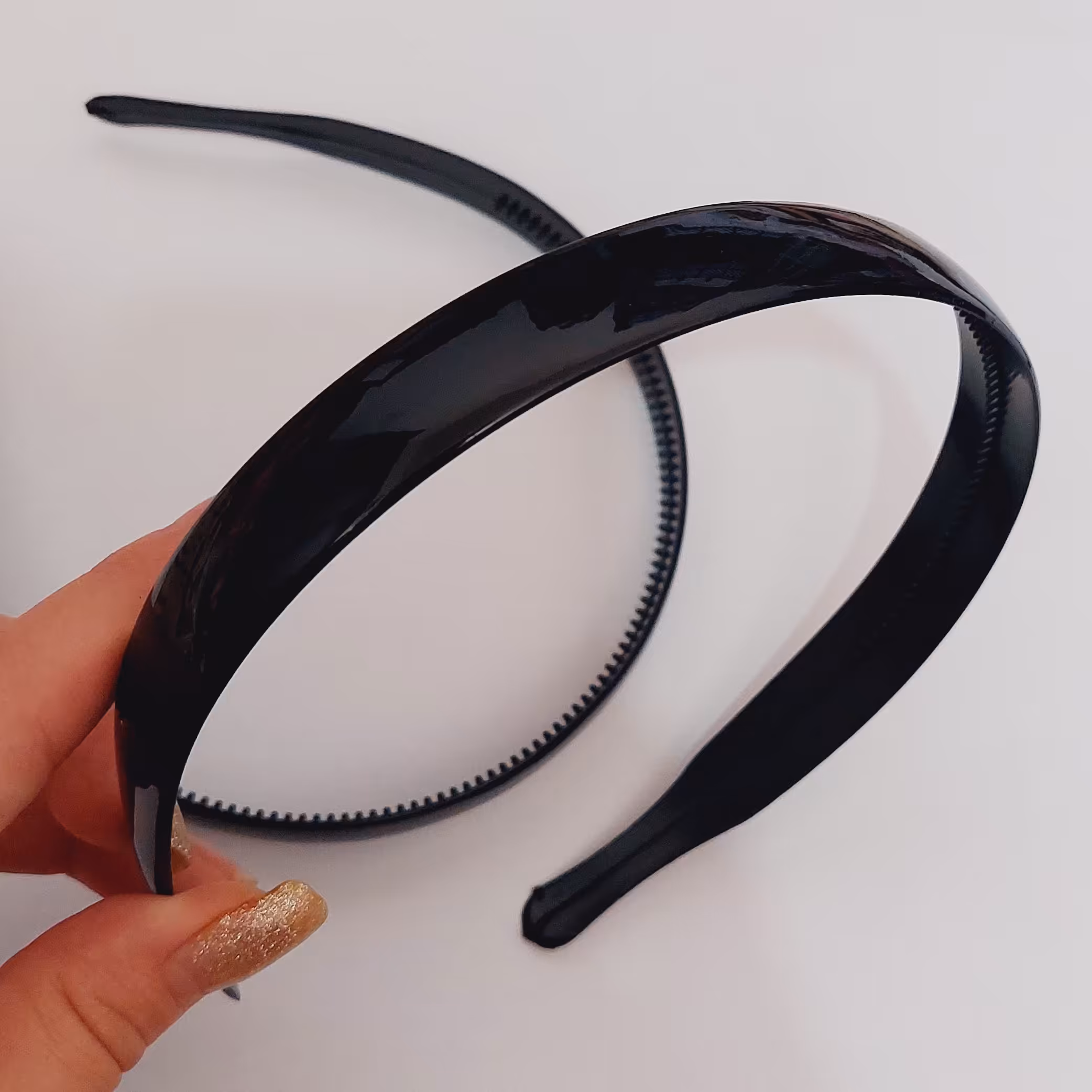 تل مو نشکن مشکی سایز2(عرض2سانت) تل پلاستیکی