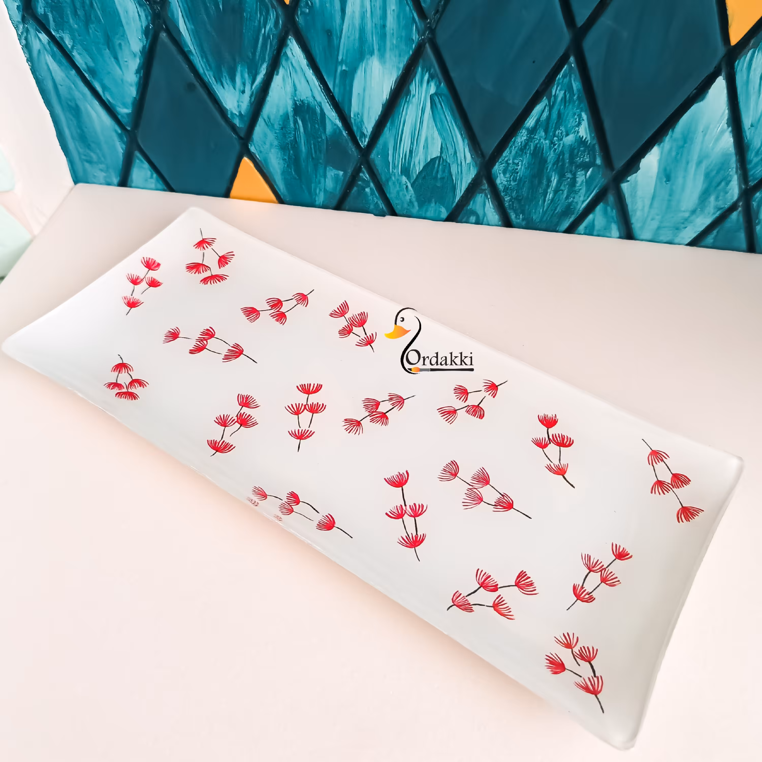 رولت خوری شکوفه، ویترای، صنایع دستی، قرمز، شیرینی خوری 