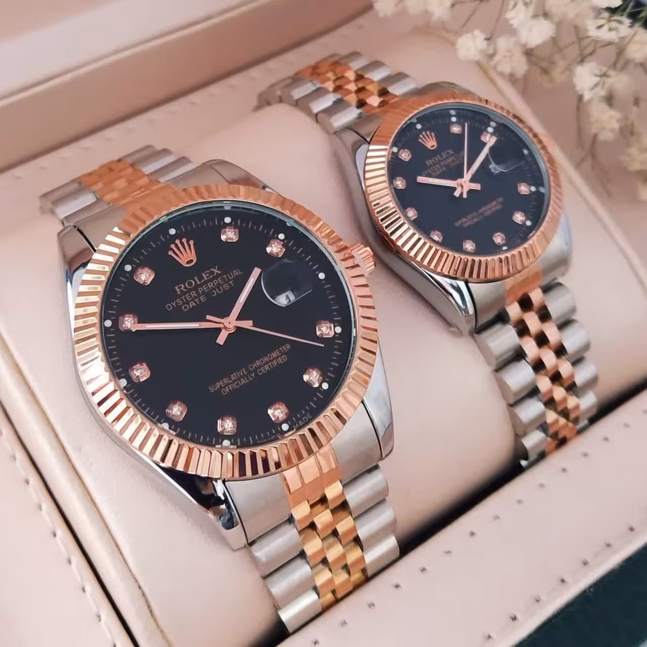 ست ساعت طرح رولکس رزگلد Rolex