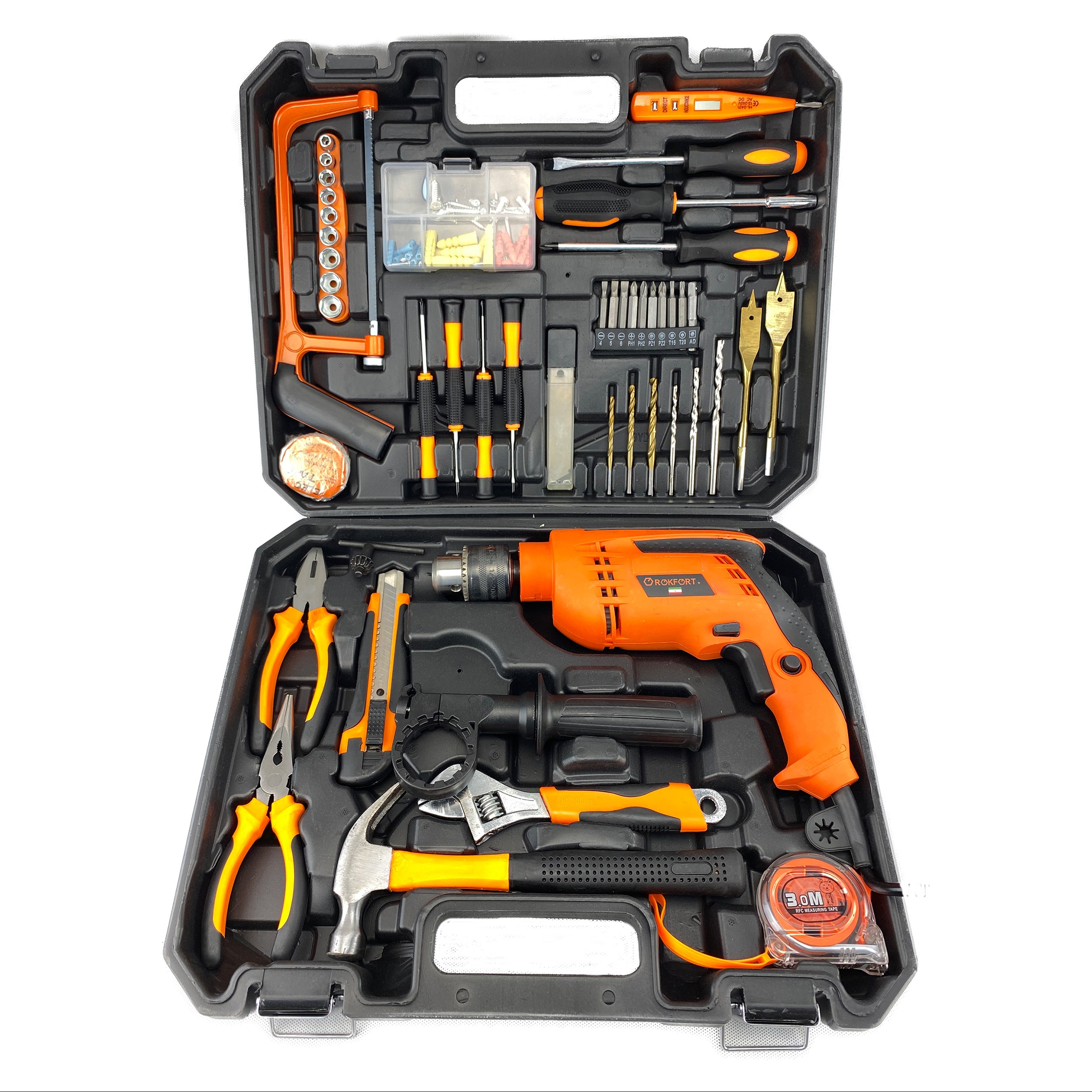 مجموعه 100 عددی دریل چکشی راکفورت مدل RF-1000