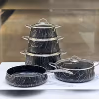 سرویس قابلمه 9 پارچه برند پاچی رنگ نقره ای ساخت کشور ترکیه  