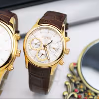 ساعت مچی ست زنانه و مردانه اسپریت-بندچرم3عقربه فعال(فول تایم)مدل98303