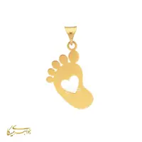 آویز گردنبند جواهری میکا طرح رد پا و قلب طلا 18 عیار کد 06103390040