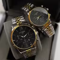 ساعت ست زنانه مردانه استیل دو رنگ موتور کوارتز سیتیزن