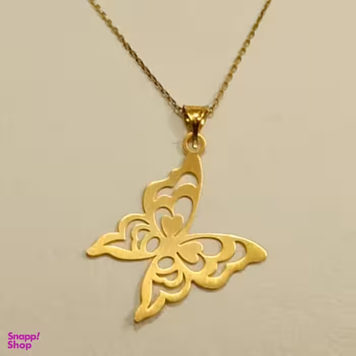 گردنبند طلا 18 عیار زنانه مدل پروانه کد 2