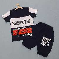 ست تیشرت شلوارک اسپورت شیک پسرانه و دخترانه سایز 45 رنگ سورمه ای پارچه پنبه درجه یک تیشرت شورت قیمت مناسب