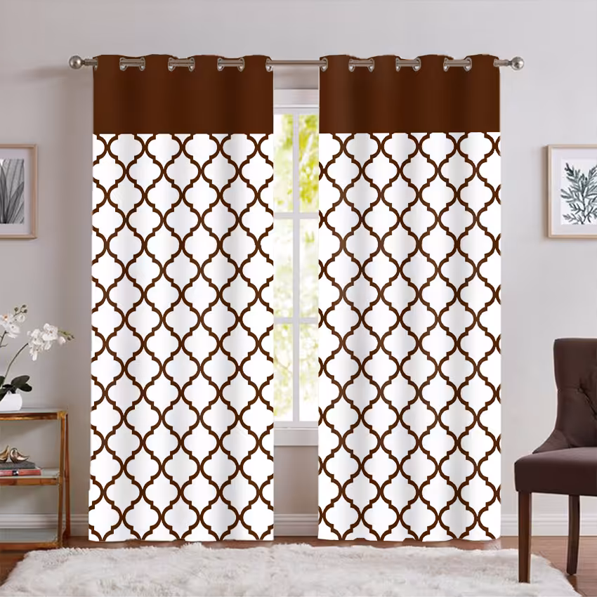 پرده پانچی با نقش سنتی ساده تک رنگ SA-5964