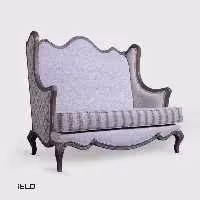 مبل دونفره کلاسیک لوئی (کرم)
