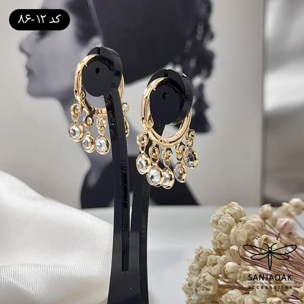 گوشواره زنانه طرح آویزنگینی