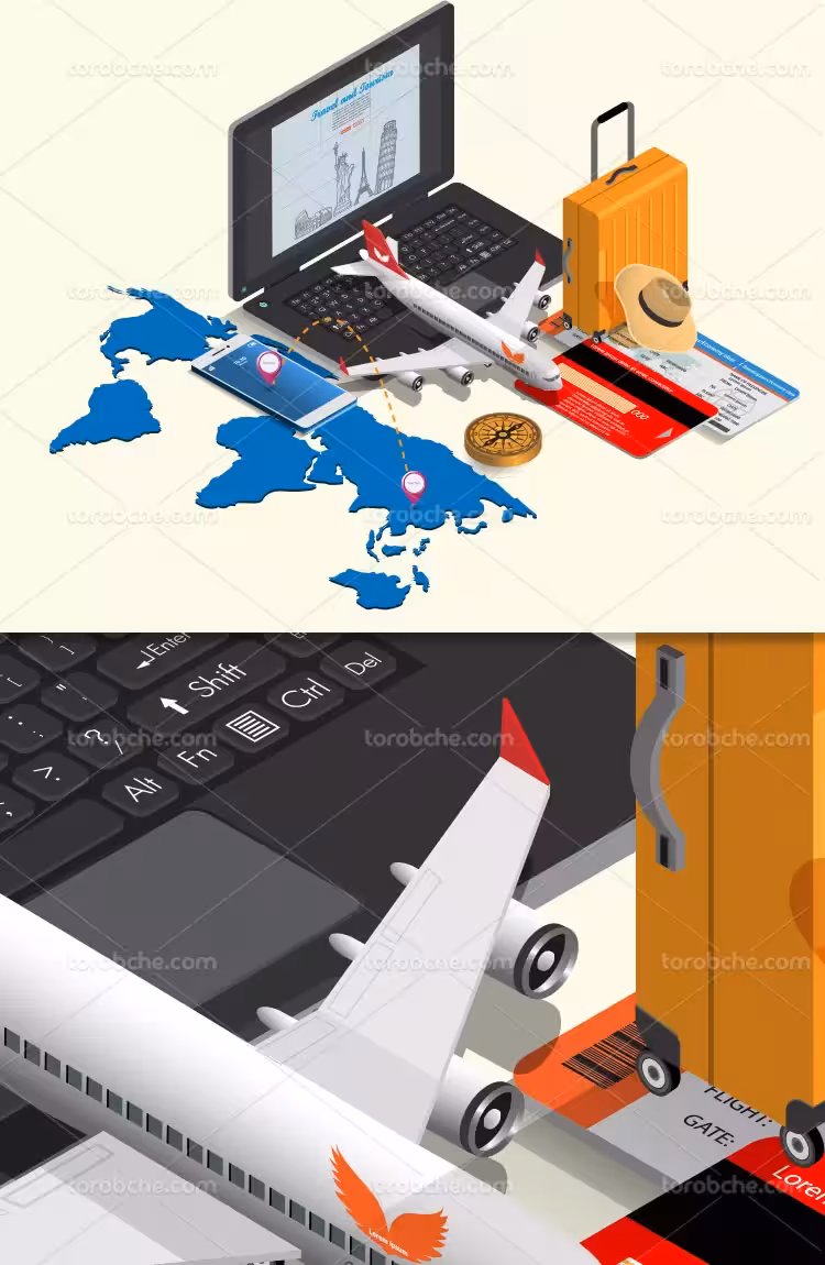 وکتور خرید ایتنرنتی بلیط | گرافیک با طعم تربچه