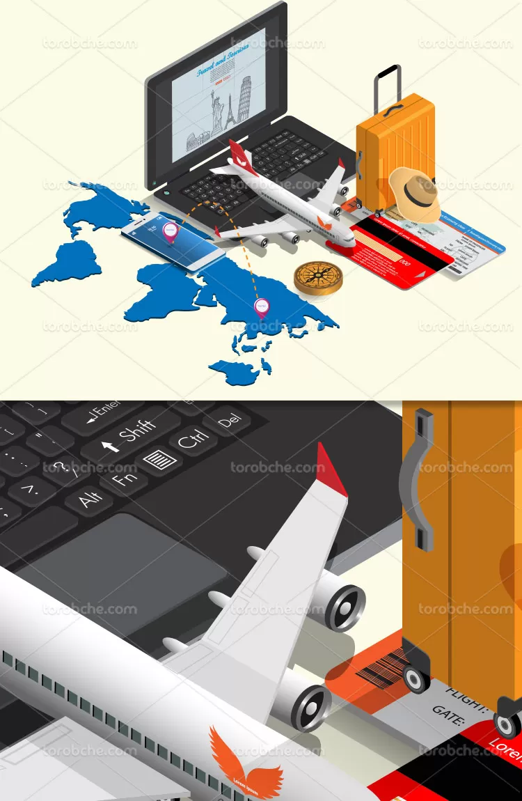 وکتور خرید ایتنرنتی بلیط | گرافیک با طعم تربچه