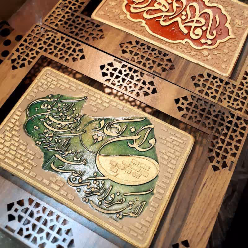 تابلو نقش برجسته چوب و سفال