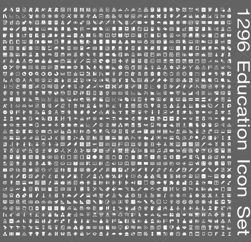 وکتور مجموعه آیکون آموزشی | گرافیک با طعم تربچه