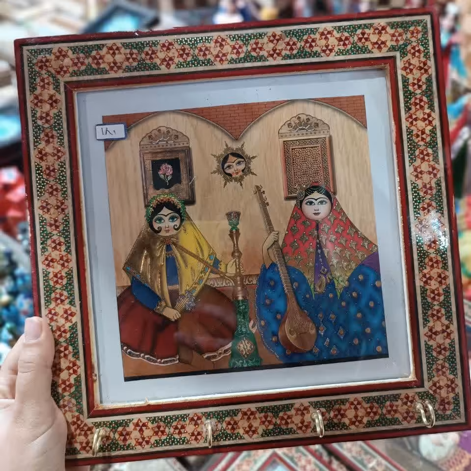 جاکلیدی دیواری خاتم کاری  تماما کار دست  جا برای 4کلید