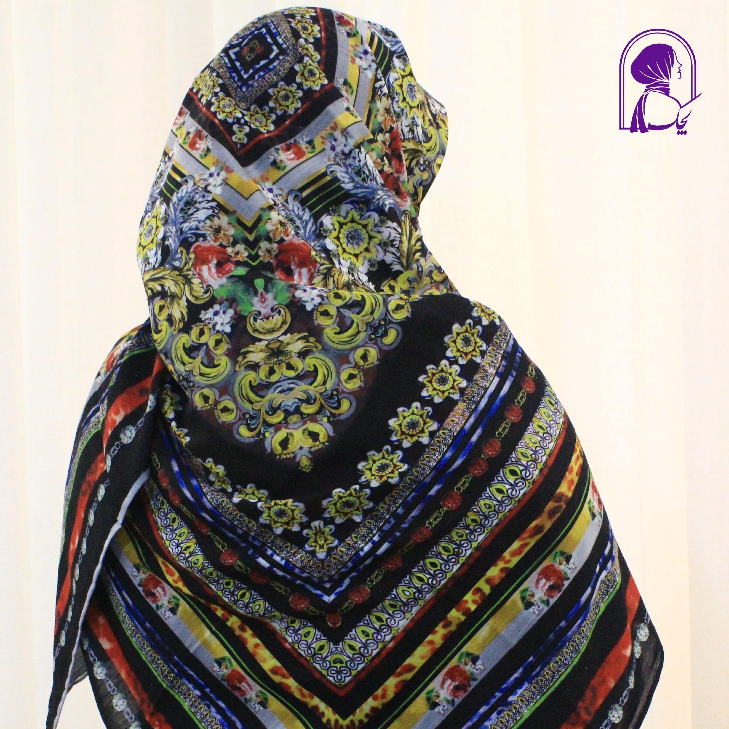 روسری زمینه مشکی مجلسی