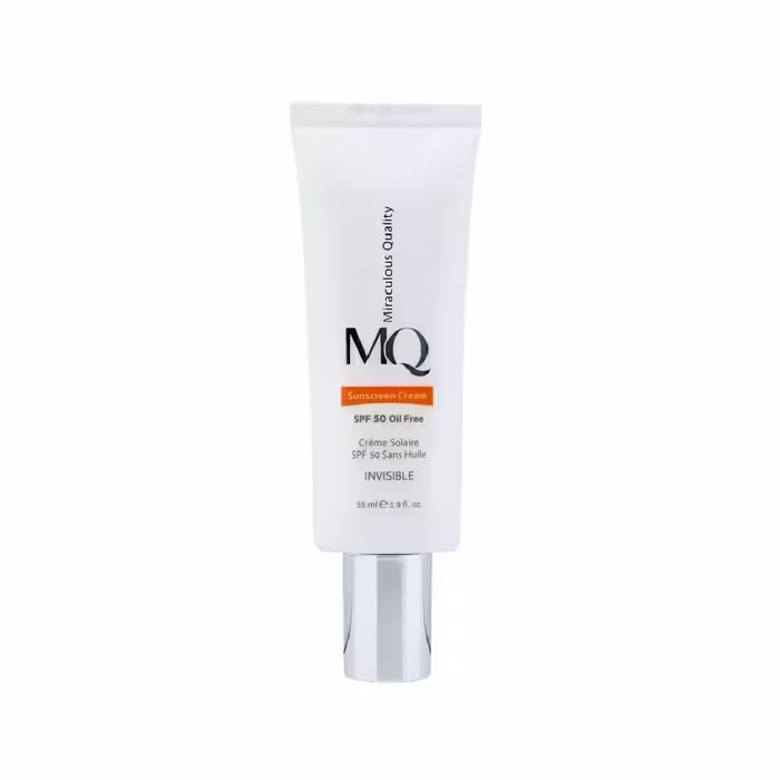 کرم ضد آفتاب فاقد چربی بدون رنگ ام کیو SPF50 - فروشگاه میرکمالی
