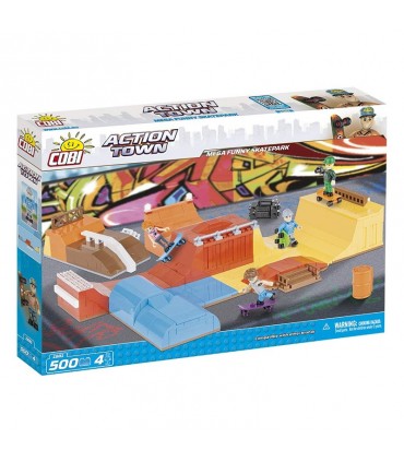 اسباب بازی ساختنی مدل زندگی شهری- زمین اسکیت باحال Cobi Action Town Mega Funny Skatepark
