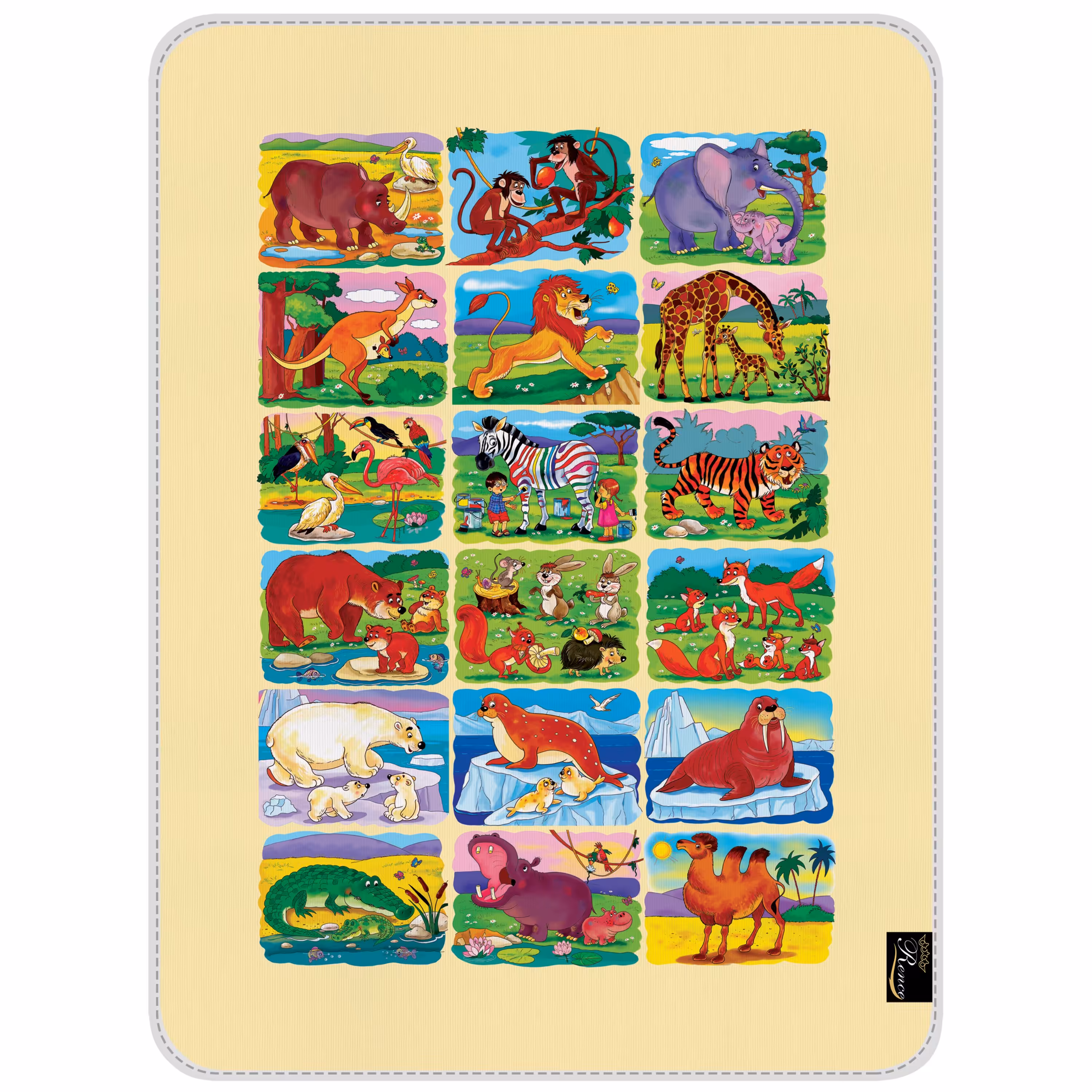 زیر انداز ضد آب تک نفره نوزاد سایز 55 در 75 مدل E1-610 شرکت رنس