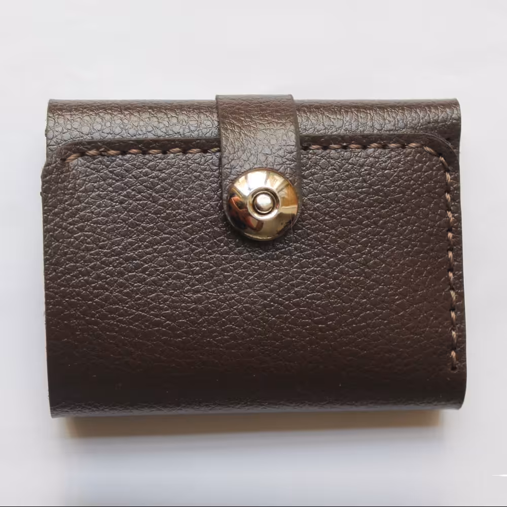 جاکارتی و کیف پول چرمی دکمه دار  مدل LM47