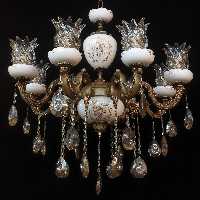 لوستر  6 شعله وسط تنه ستون سرامیک 