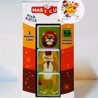 بازی مکعب آهنربایی 3 تایی حیوانات ساوانا (سدای شاد)