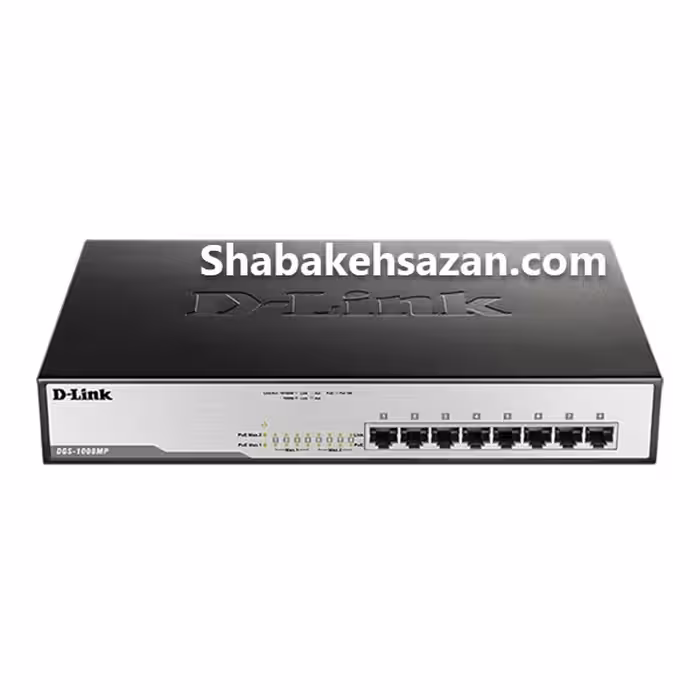 سوییچ 8 پورت PoE گیگابیت و دسکتاپ DGS-1008MP ا D-LINK