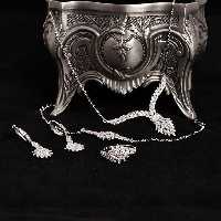 سرویس میکروزنجیری ظریف و شیک نقره925 ابکاری طلا