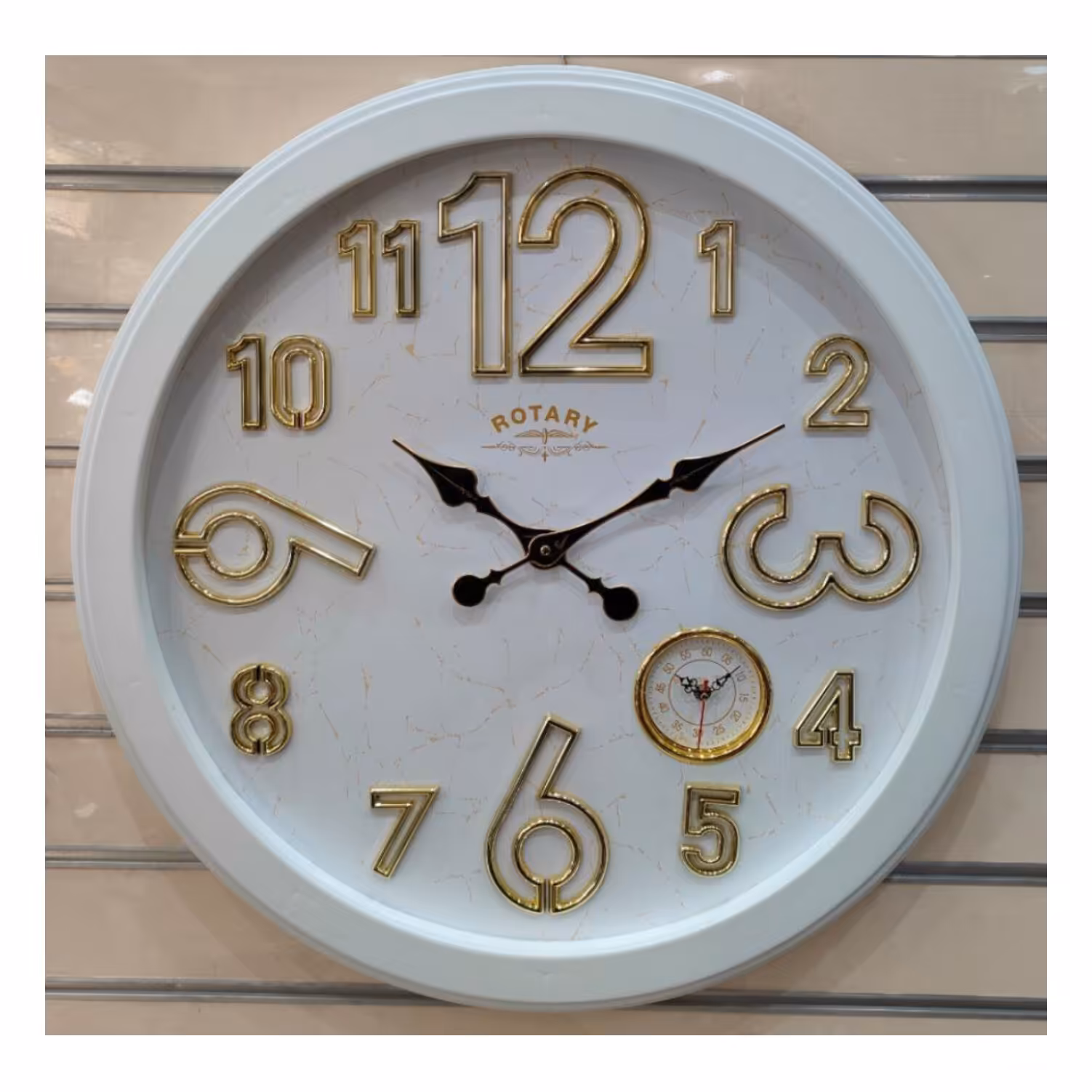 ساعت دیواری 75 سانت با اعداد آبکاری با کیفیت 