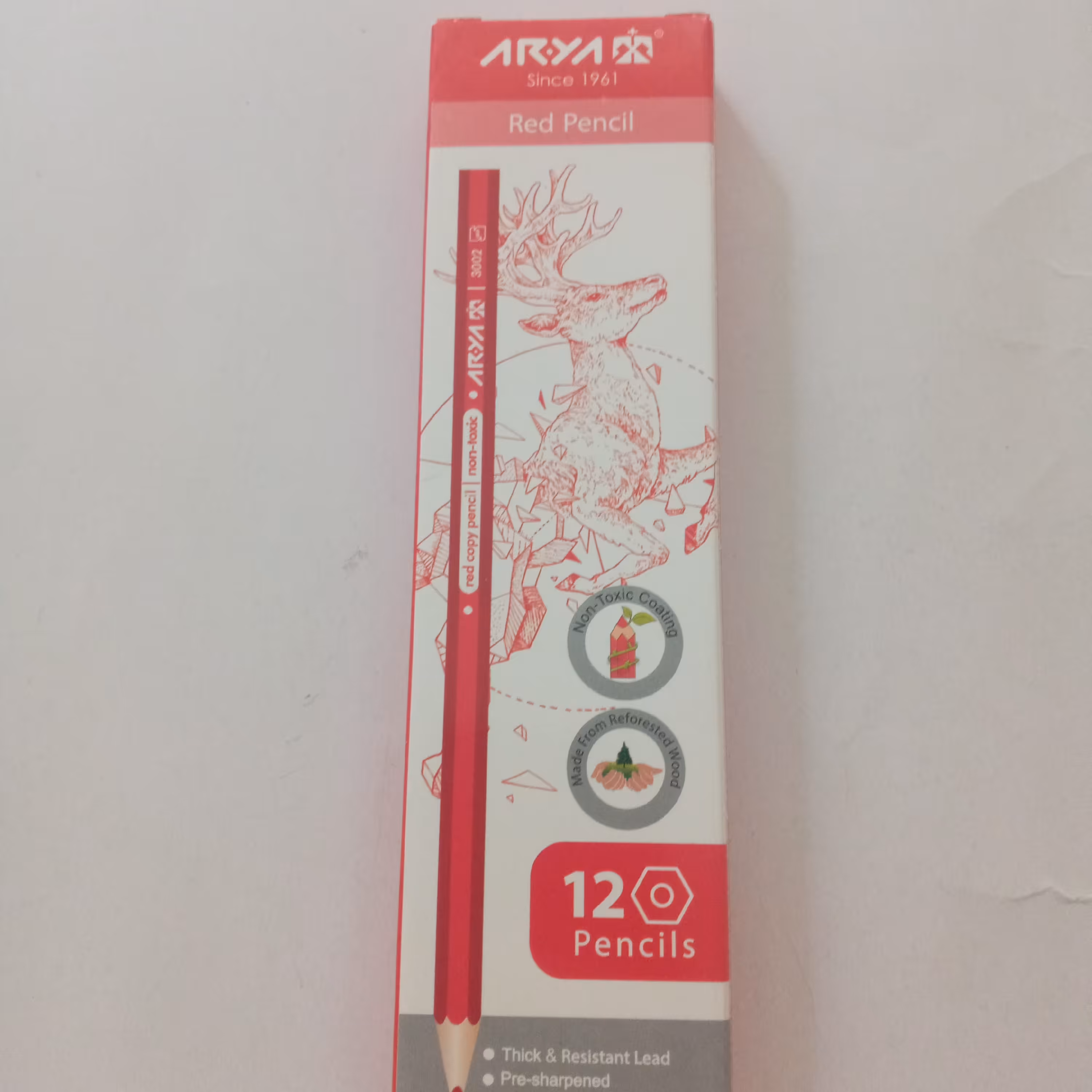 مداد قرمز آریا بسته 12 تایی 