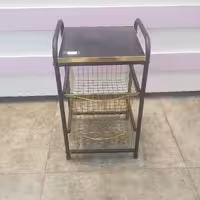 جای سیب زمینی پیاز 2 طبقه فلزی طلایی کشویی