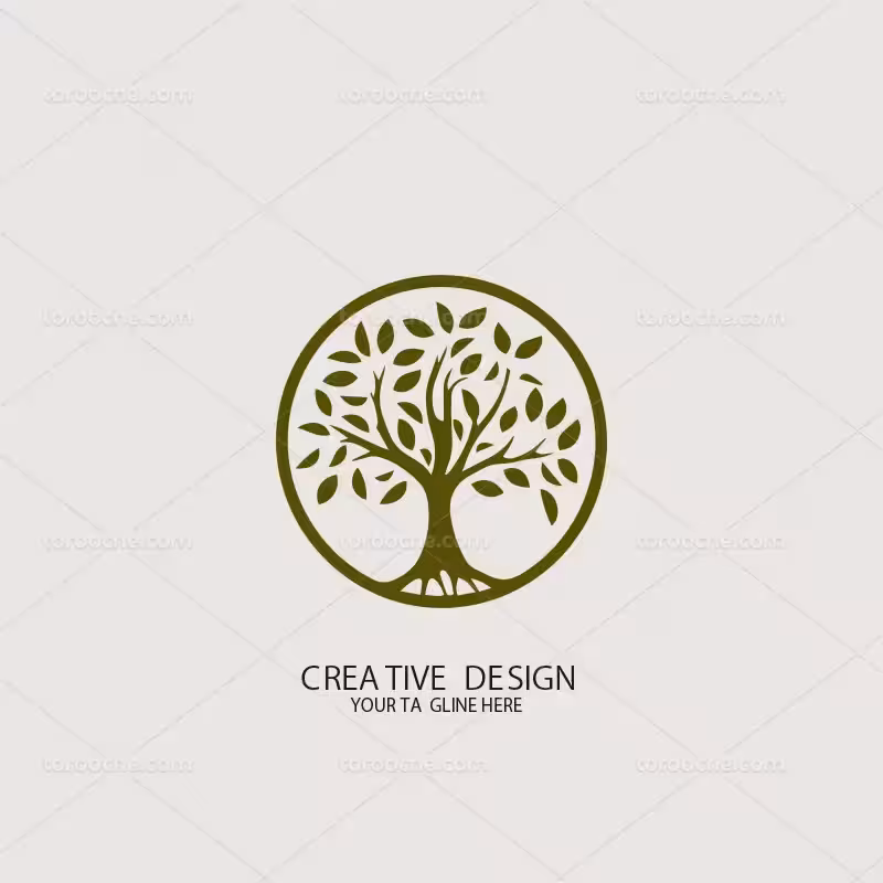 وکتور لوگوی درخت سبز | گرافیک با طعم تربچه