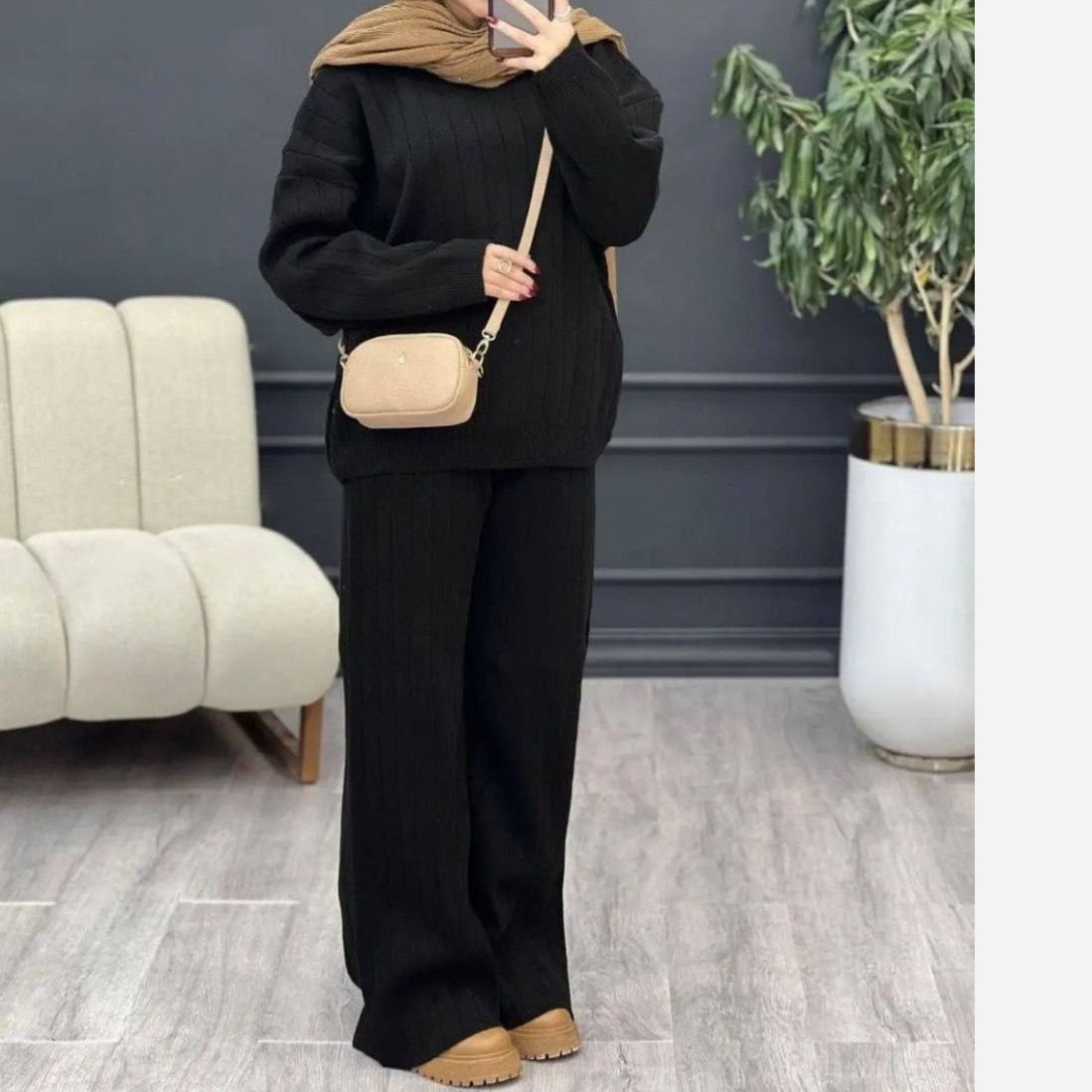 بلوز شلوار بافت . ست بافت زنانه