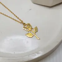 04 گردنبند استیل طلایی گردنبند رنگ ثابت گردنبند مجلسی گردنبند مینیمال گردنبند زنانه گردنبند دخترانه آفتاب اکسسوری