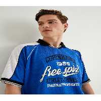 تی شرت یقه پولو آبی مردانه T POLO YAKA خط چاپی دقیق آستین کوتاه Koton