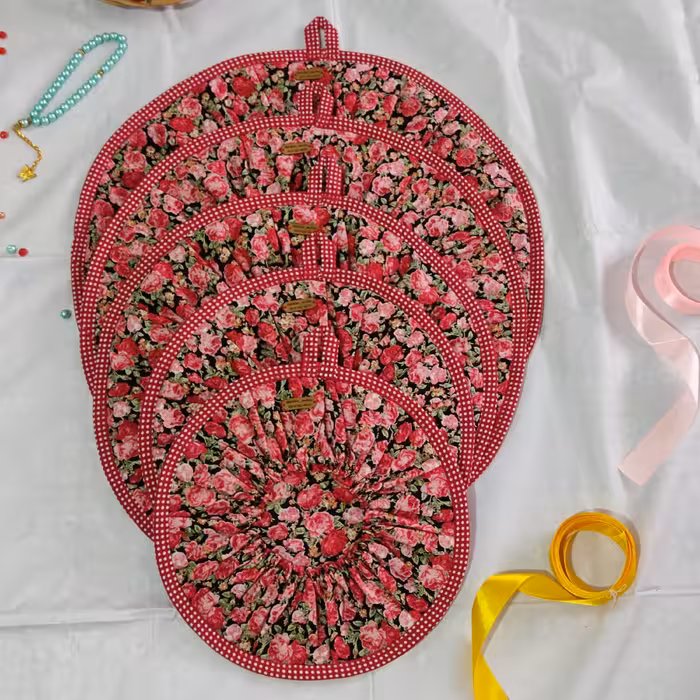 صنایع دستی پارچه ای دمکنی فانتزی ساده و پارچه های کتان نخ 