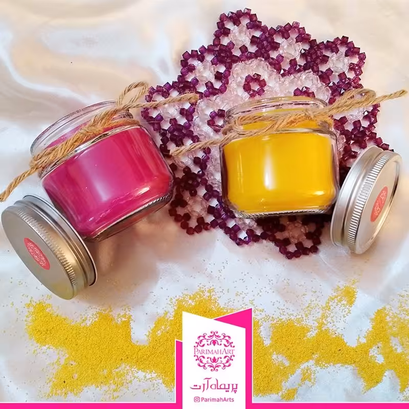 شمع معطر زرد و بنفش کد5072 پریماه آرت - 1 عددی
