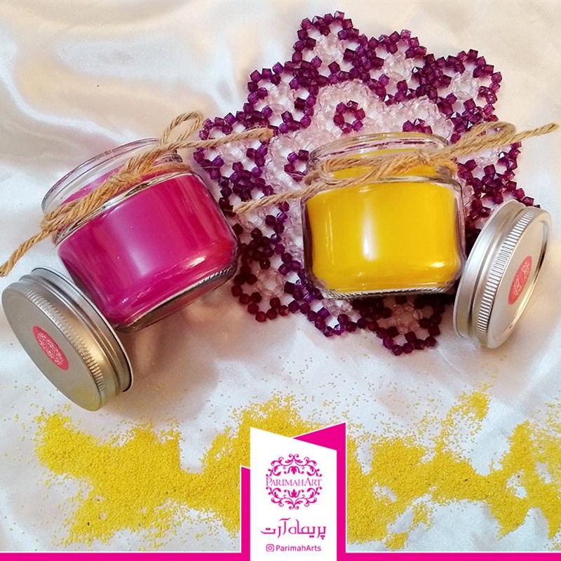 شمع معطر زرد و بنفش کد5072 پریماه آرت - 1 عددی