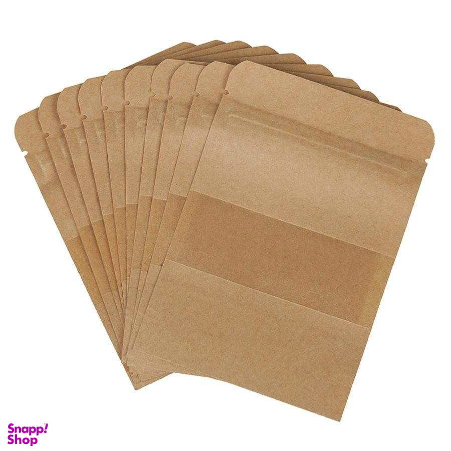 پاکت زیپ دار مدل K2535 بسته 10 عددی رنگ خاکی