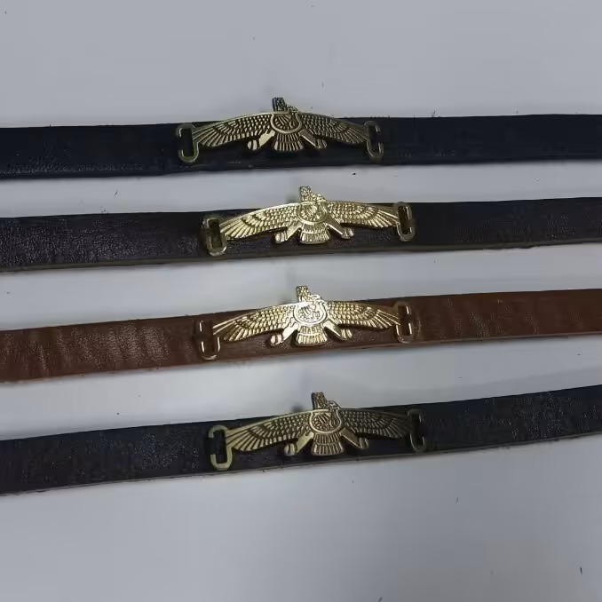 دستبند چرم طبیعی فروهر استیل با کیفیت