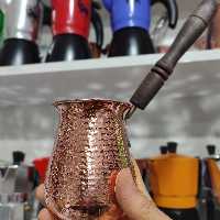 جزوه مسی (قهوه جوش مسی )مناسب برای قهوه ترک جنس مس سایز  متوسط مناسب برای 3  کاپ قهوه